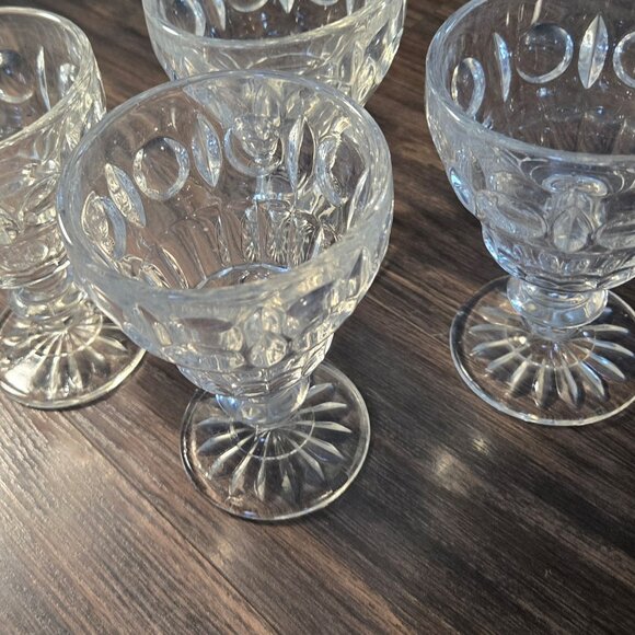 Vintage COLONY "Classique" Clear Thumbprint Water/Wine Goblets SET OF FOUR - Picture 5 of 14